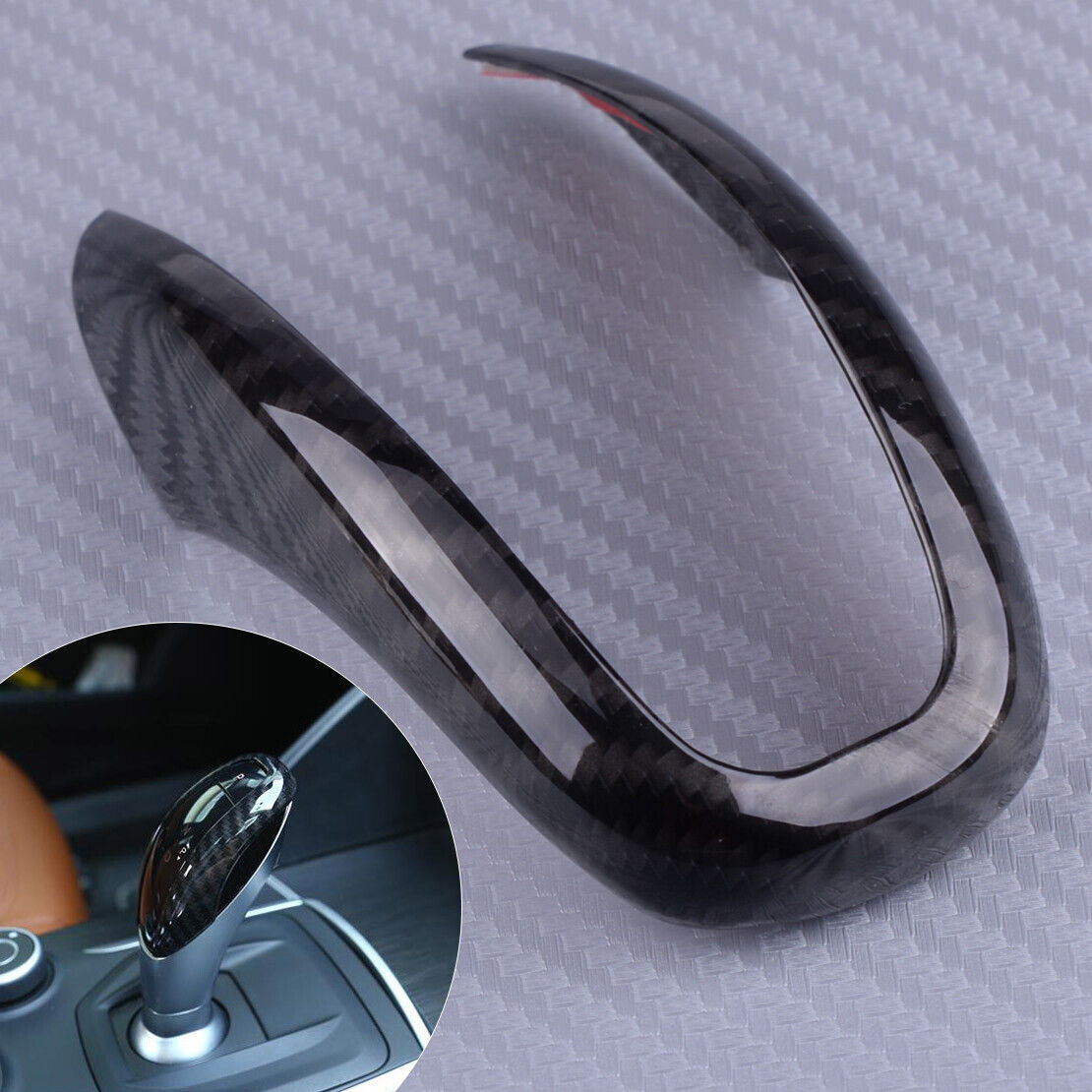 Carbon Fiber Gear Shift Head Cover fit for Alfa Romeo Giulia Stelvio 2017 Ld