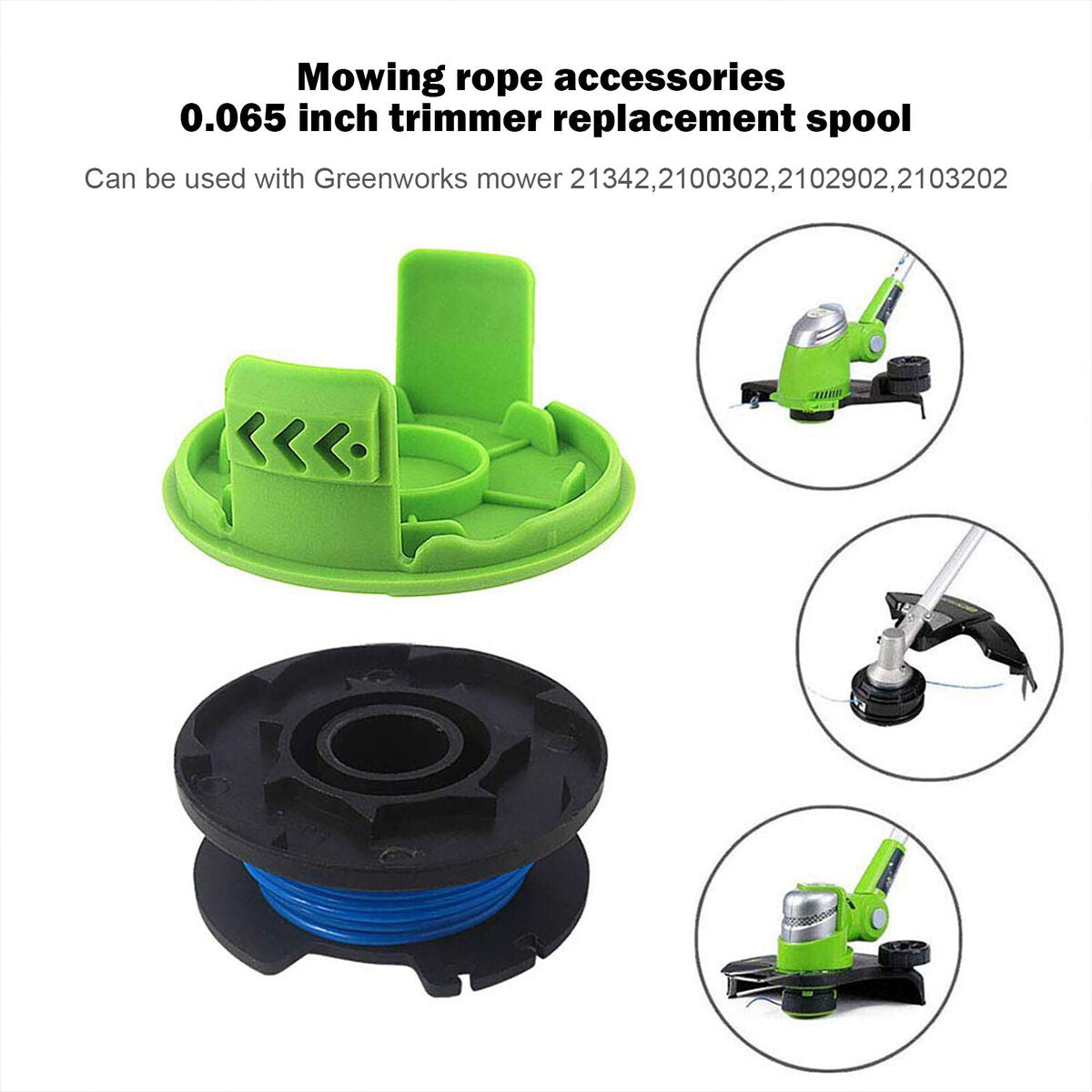 Line String Trimmer Spool 7pcs 0.065 inch Weed Eater Spool for Greenworks