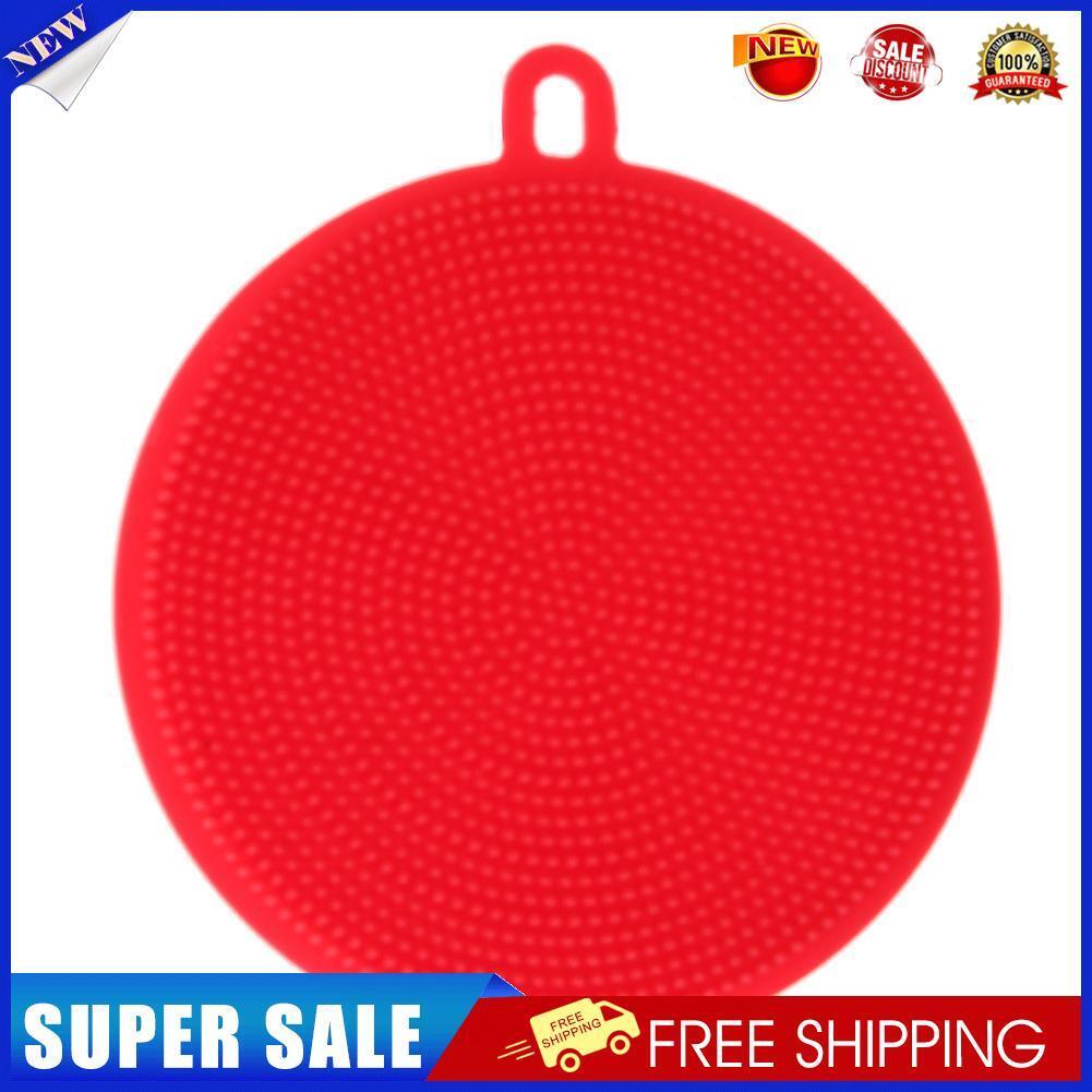 Silicone Dish Washing Brush Household Pot Pan Bowl Cleaning Tools (Red)