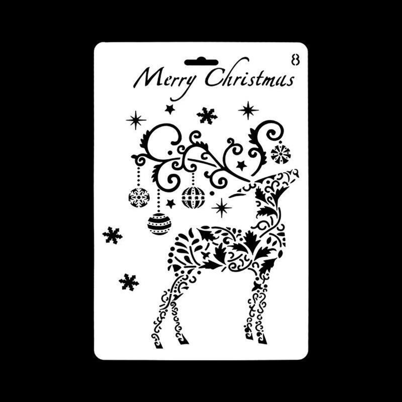 12 Pieces Christmas Painting Templates Drawing Stencil for Classroom DIY Decors
