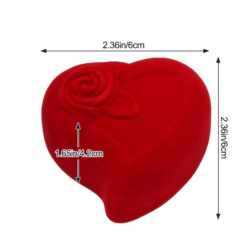 Exquisite Ring Display Box Double Ring Storage Box Velvet Jewelry Box Red Rose