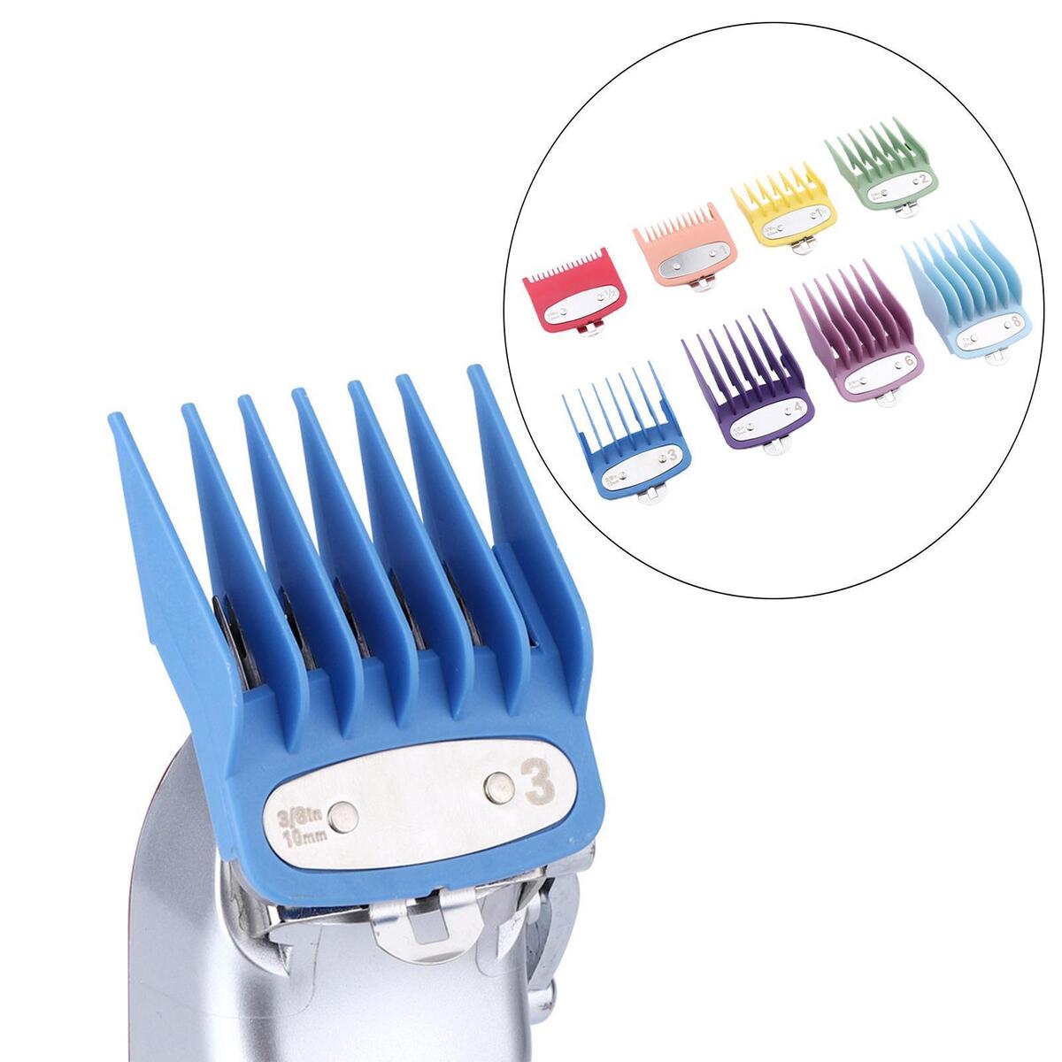 8 Pieces Hair Clipper Guards with Metal Clip for Wahl Hair Clippers Barber