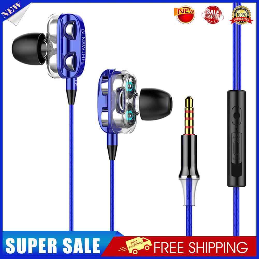 A4 In-Ear Headphone 3.5mm Plug Ergonomic Wired Earphones for Phone (Blue)