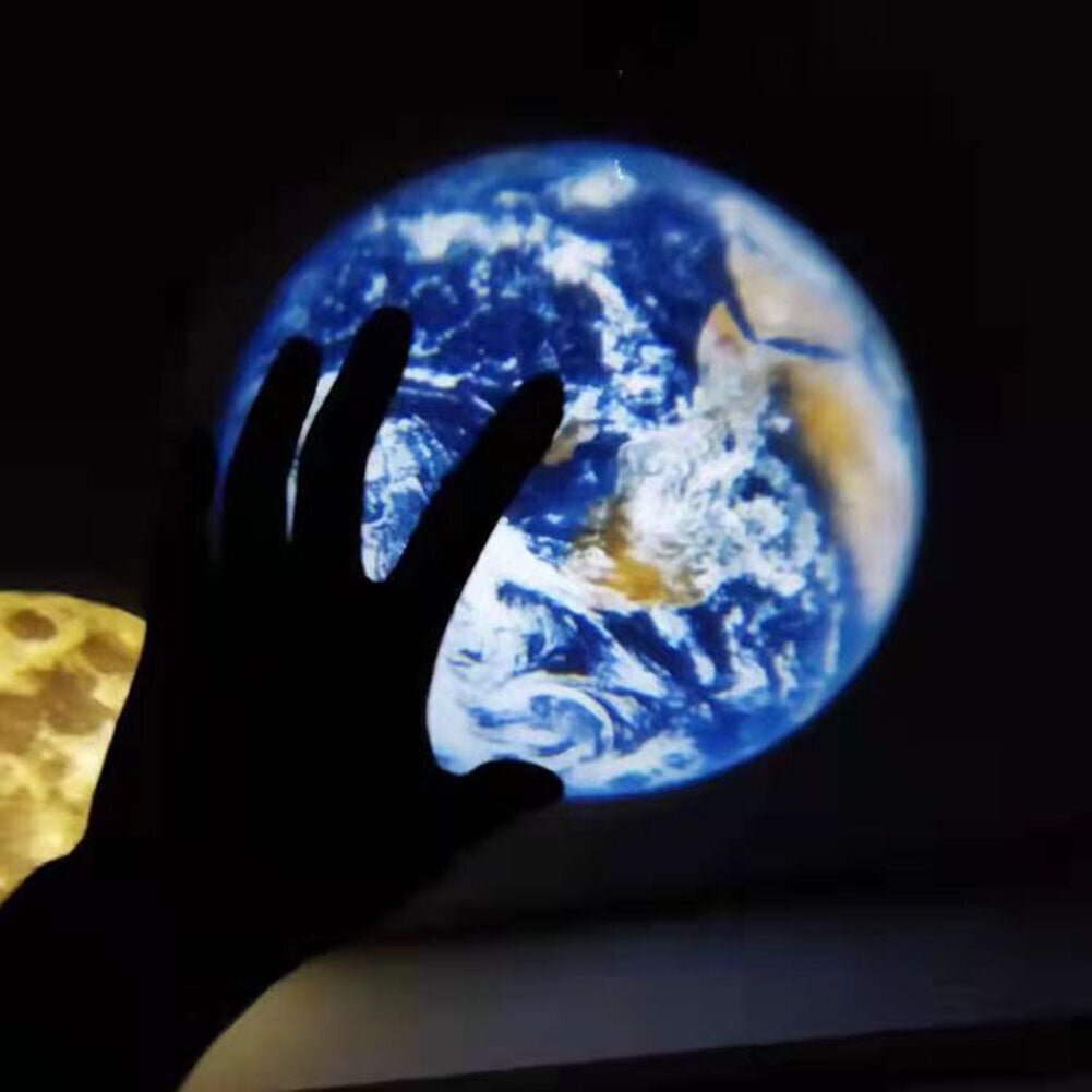LED Moon Earth Projector Lamp Photo Atmosphere Bedroom Rotating Night Light
