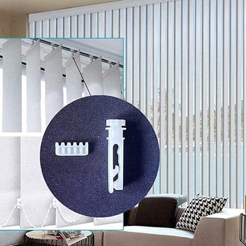 Vertical Blind Stem Replacement White Stems with Gears Set Replace Pulley