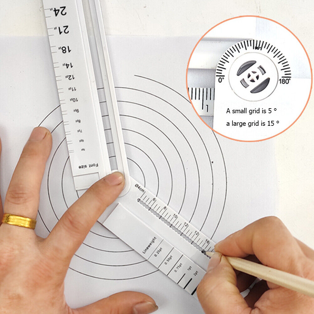 Multifunctional Folding Geometric Drawing Ruler Line Circular Drafting Tool