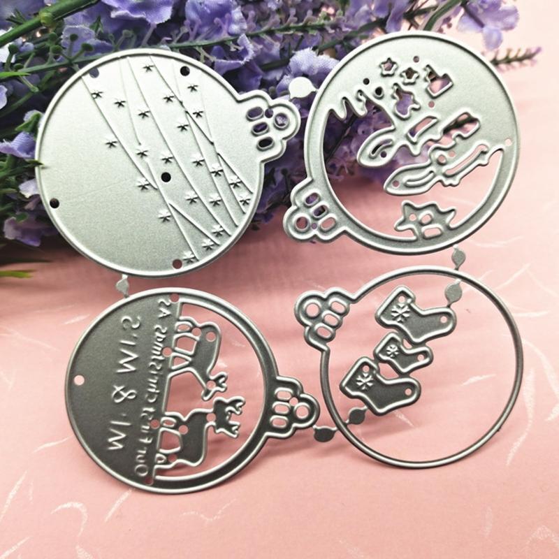 Christmas Ball Frame Metal Cutting Dies Stencil Scrapbook DIY Album Paper Card