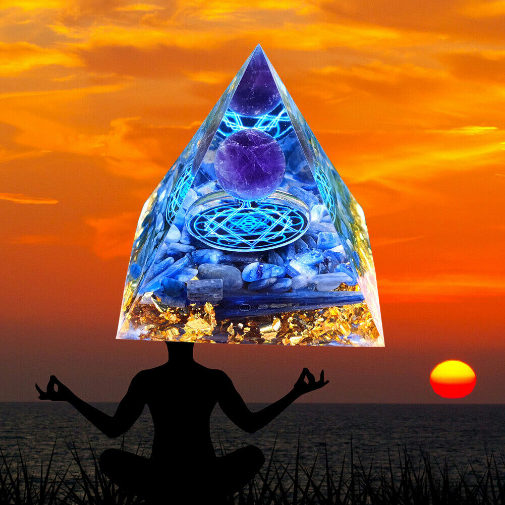 Ogan Pyramid Natural Crystal Energy Tower Energy Healing Reiki Chakra (B)