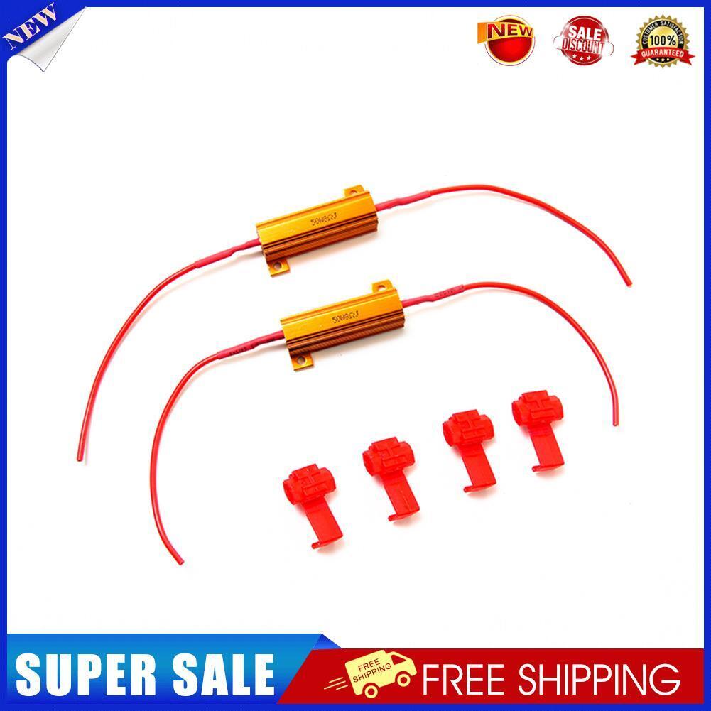 2pcs Anti-Flicker Waterproof 8ohm 50W Load Resistor LED Resistance Decoders