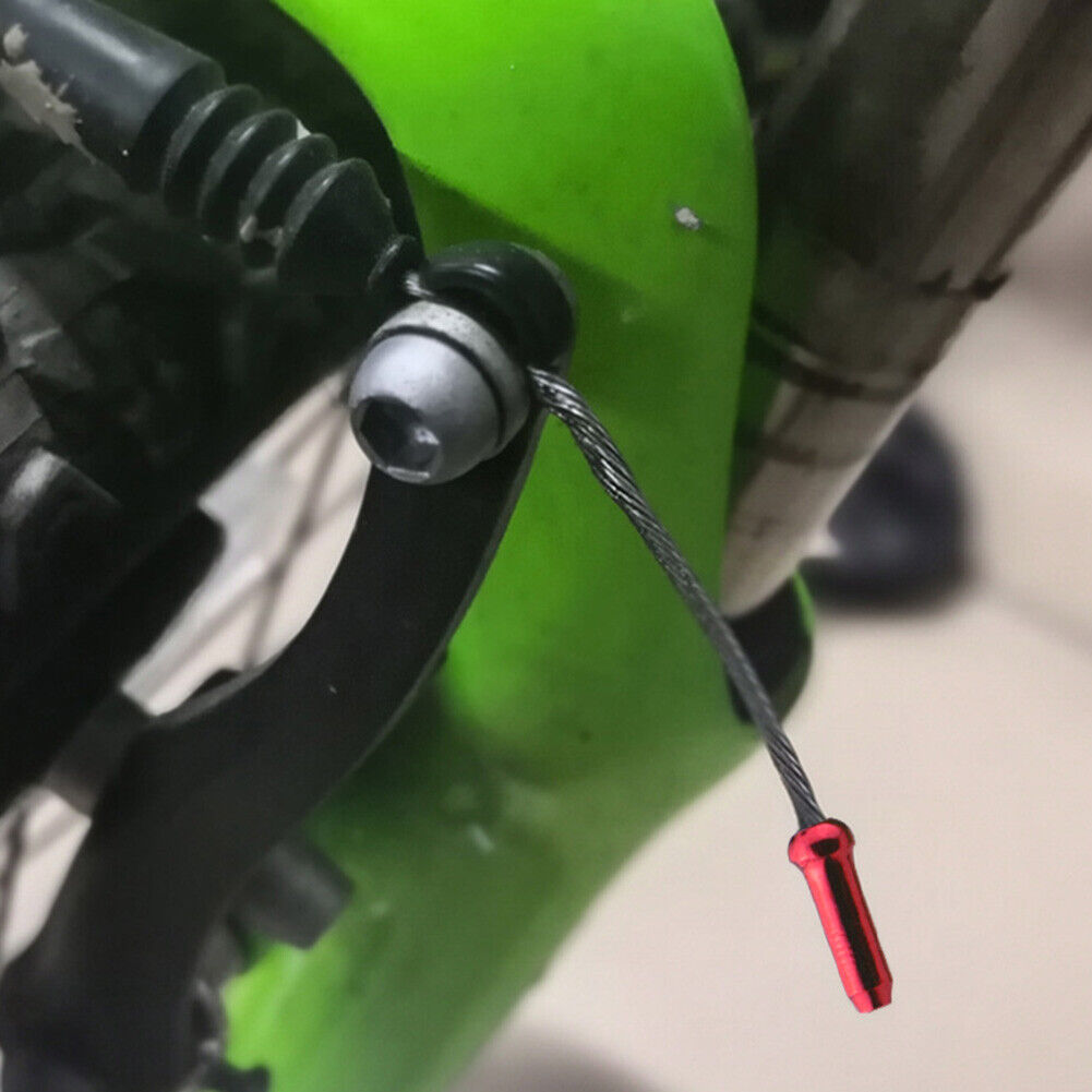 50pcs Bike Cable End Caps Aluminum Alloy Brake Shifter Cable Tips (Red)