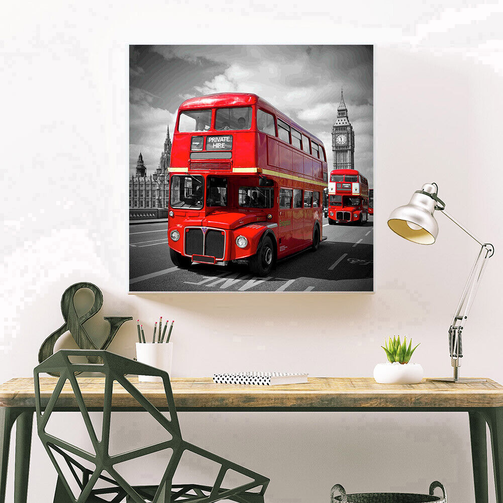 5D Double-Decker Bus Mosaic Home Decor Full Drill Diamond Painting Bead Art