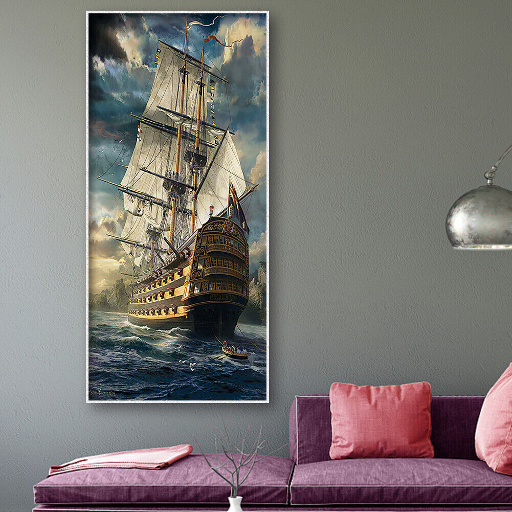 Sea Sailboat Full Drill Diamond Painting DIY Bead Art Picture Mosaic Kit