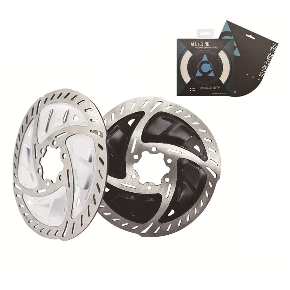 MTB Road Bike Radiator Cooling Fins Disc Brake Rotors with Bolts (Black)