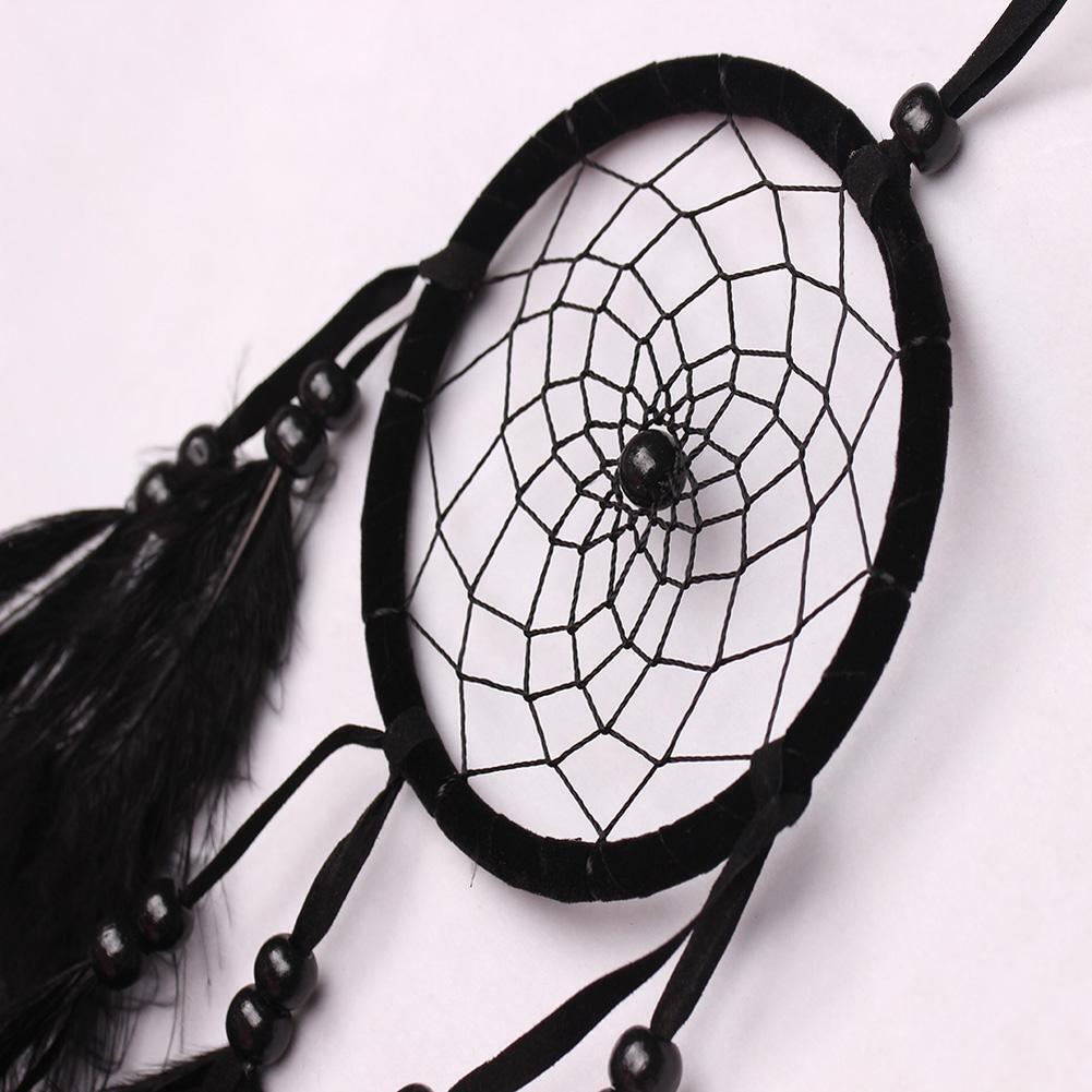 Bead Dream Catcher Black Feather Crafts Handmade Home Hanging Gifts