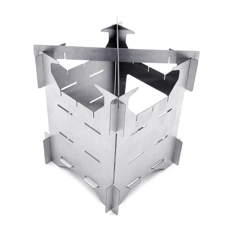 Camping Grill Outdoor Portable Cooking Tool Stainless Steel Wood Burner for Camp