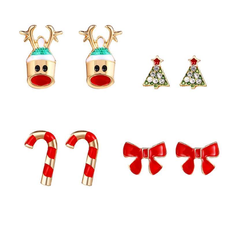 Hypoallergenic Christmas Ear Studs Holiday Birthday Jewelry Suitable for Girls