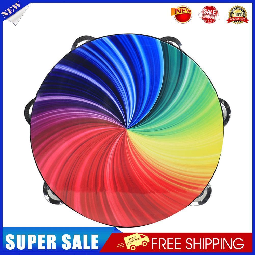 8 inch Double Row Tambourine Orff Percussion Instrument Hand Drum for Kids