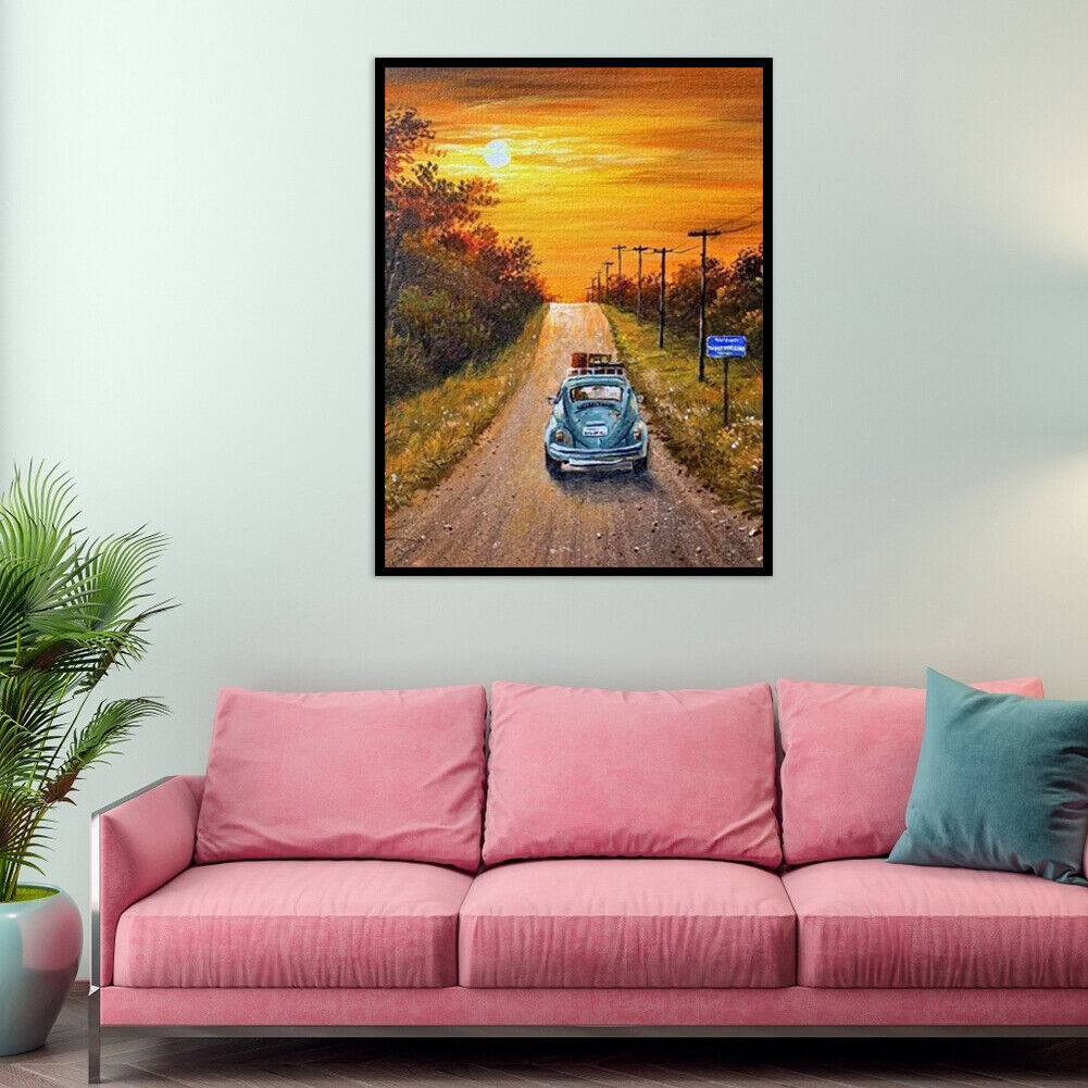Driving Car 5D Diamond Painting Full Round Drill DIY Embroidery Set Decor