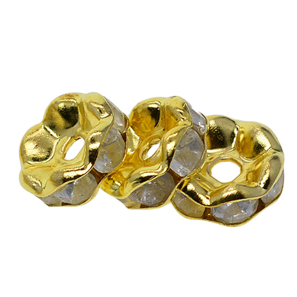200pcs 8x2mm Rhinestone Spacer  Rondelle  Jewelry DIY Findings