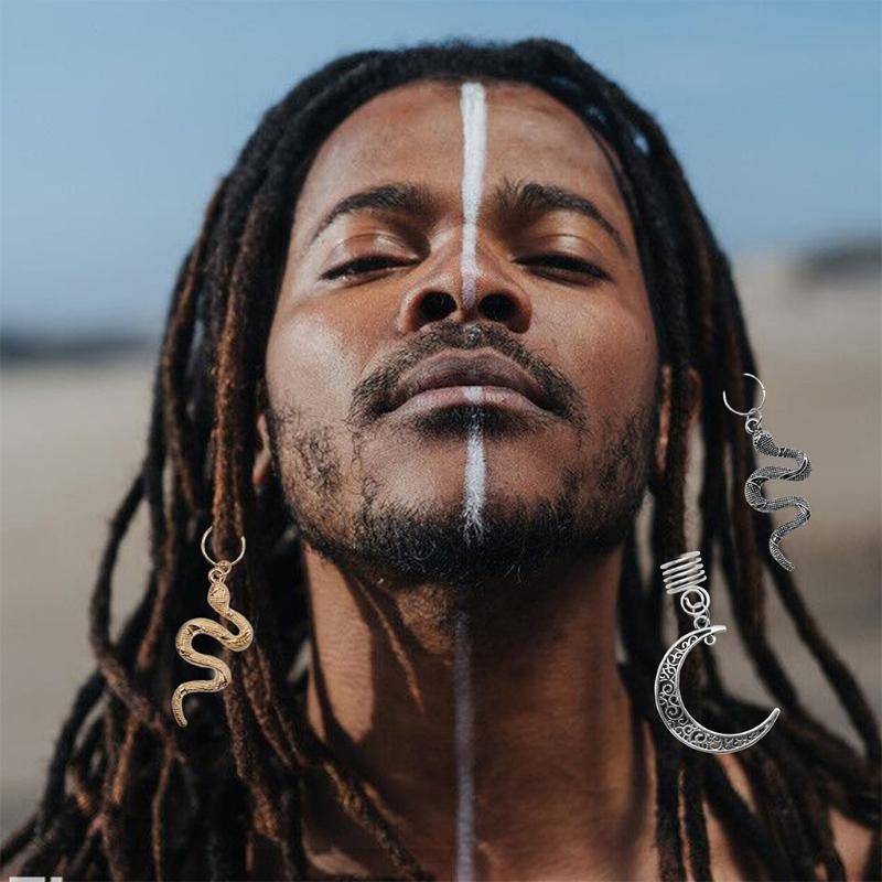 Metal Hair Cuffs Dreadlocks Beads Pendant Hair Tube Bead Hair Coils Ring Decor