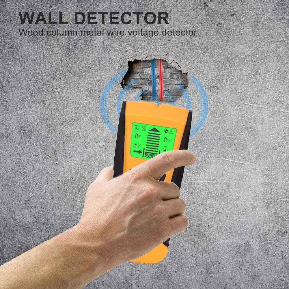 Metal Wood Studs Detector AC Voltage Live Wire Detect Wall Scanner (Yellow)