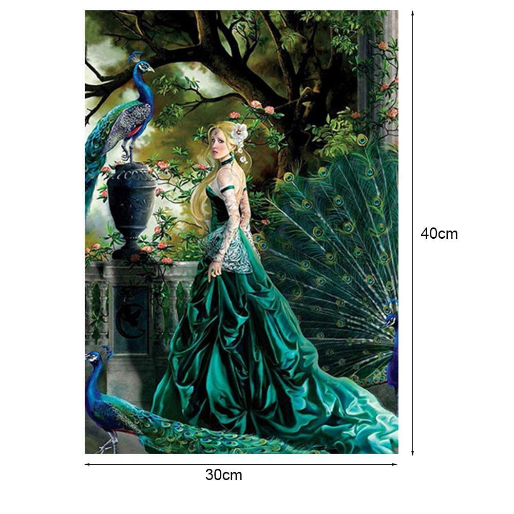5D DIY Cross Stitch Painting Diamond Peacock Beauty Home Wall Decor