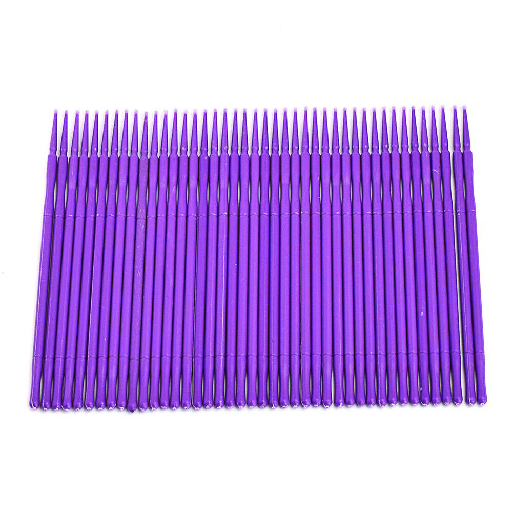 100pcs Disposable Cotton Swabs Tattoo Makeup Eyelash Tattoo Swabs(Purple)