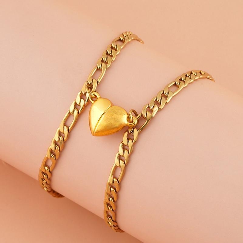 2PCS His & Her Bracelet Adjustable Magnetic Matching Bracelet for Friend Famliy