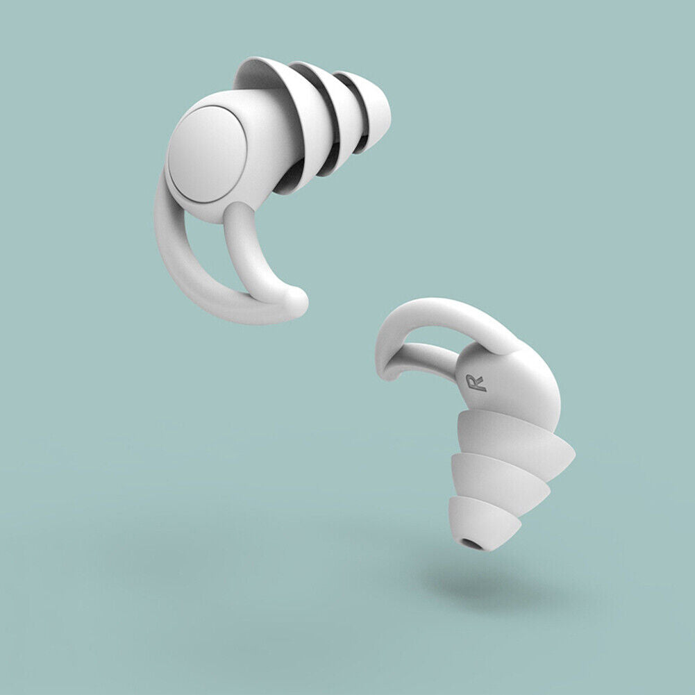 Silicone Ear Plugs Sound Insulation Anti Noise Sleeping Earplugs (White)
