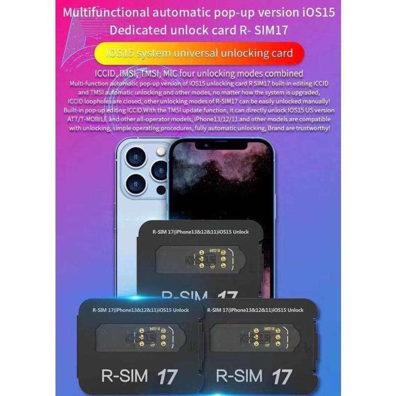 Multi-function Unlock Card iOS15 Unlocking Card R SIM17 Built-in Editing iCCID