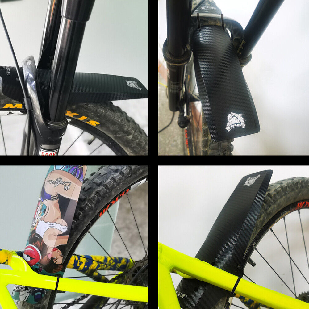 ENLEE 2pcs MTB Bicycle Front Rear Tire Folding Fenders Bike Mudguard Black