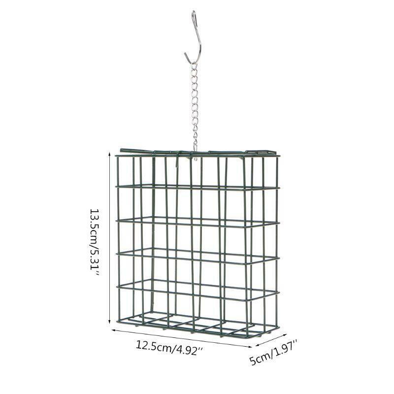 Bird Feeder Green Cube Cage Food Container Outdoor Wild Birds Parrot Feeding