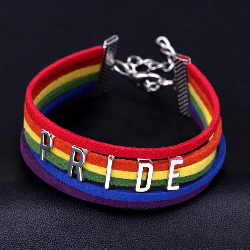 Women Men Simple Letters Handwoven Colorful Rainbow Bracelet Jewelry(1)