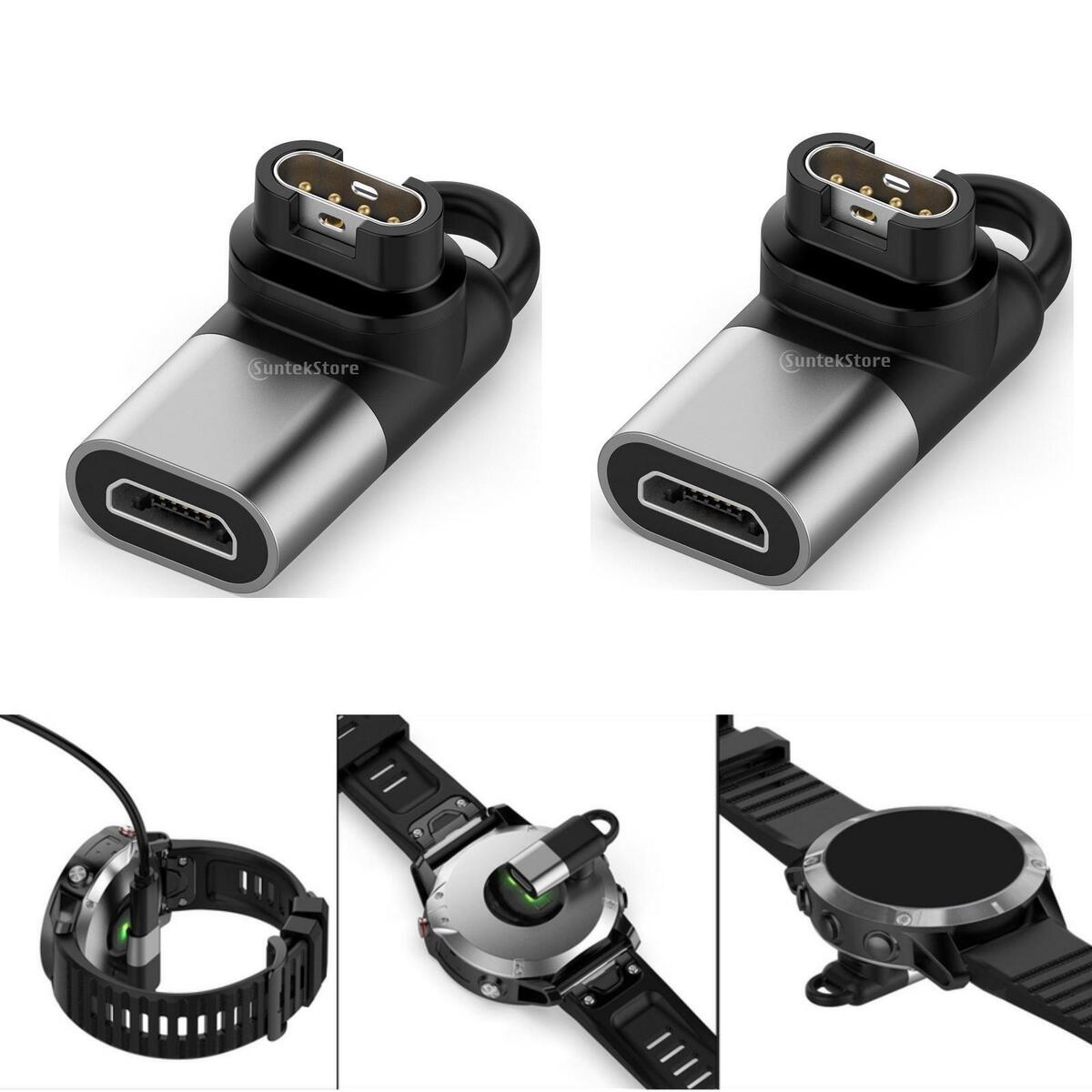 2x 90 Degree Watch Charging Adapter  Female to Male Charger Converter for