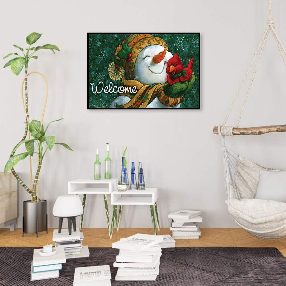 5D DIY Diamond Painting Snowman Bird Full Round Drill Mosaic Picture Kit