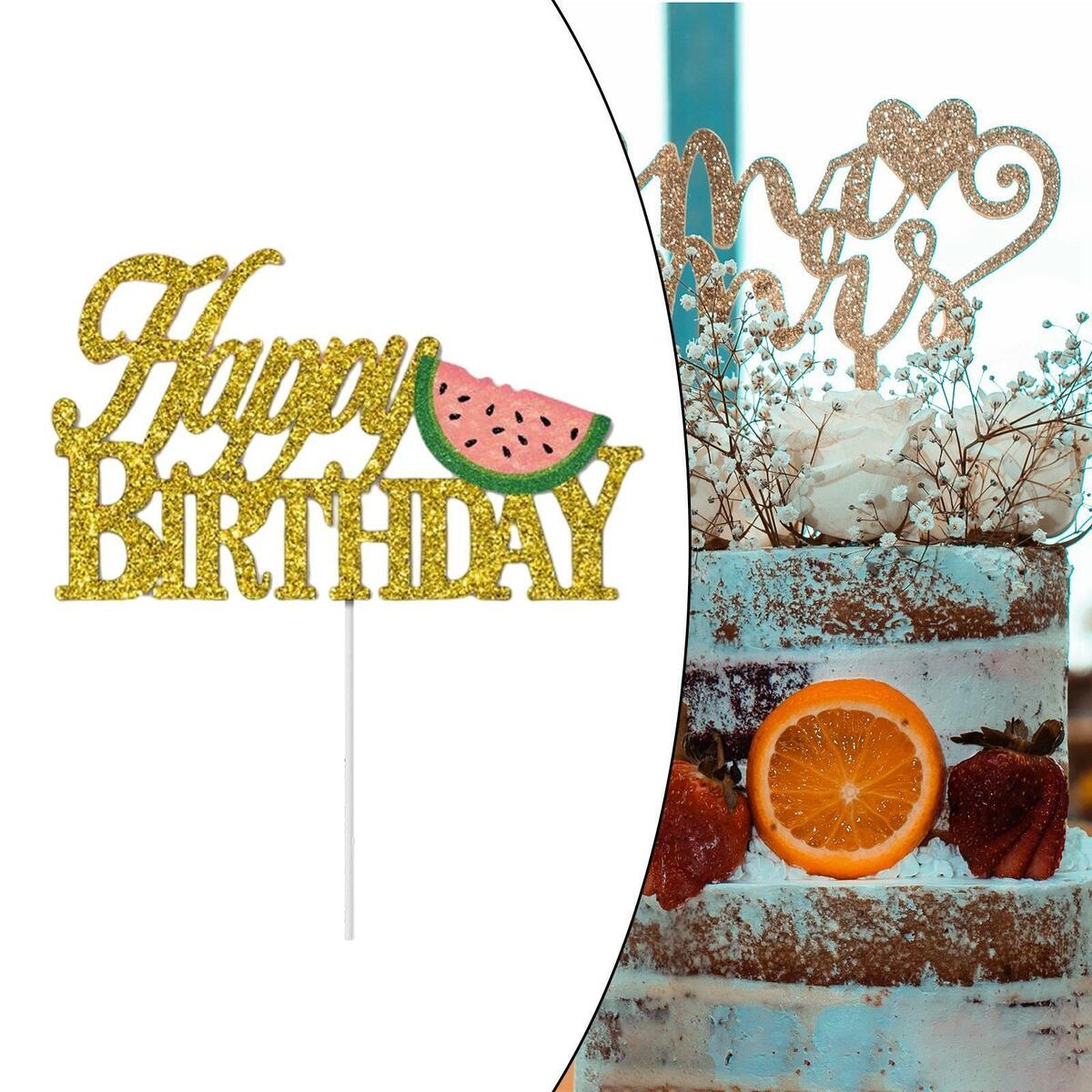 Letter "Happy Birthday" Cake  Watermelon Themed for