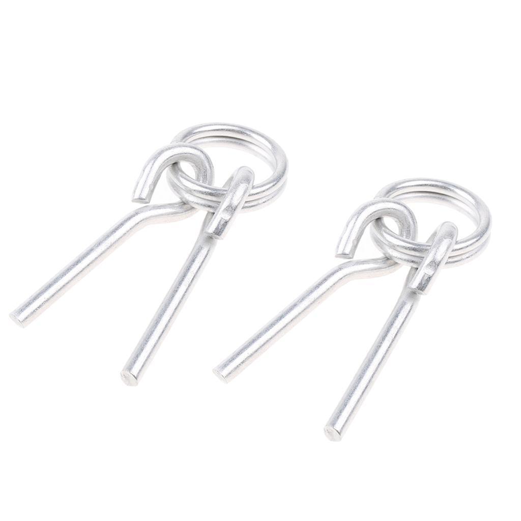 2 Pieces Awning Tent Poles Rings with 2 Pins Fit for Outdoor Camping Hiking