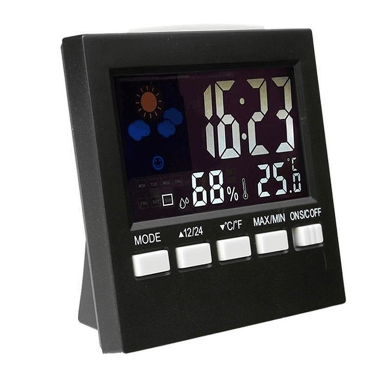 Led Digital Temperature and Humidity Display Clock Color Screen Weather