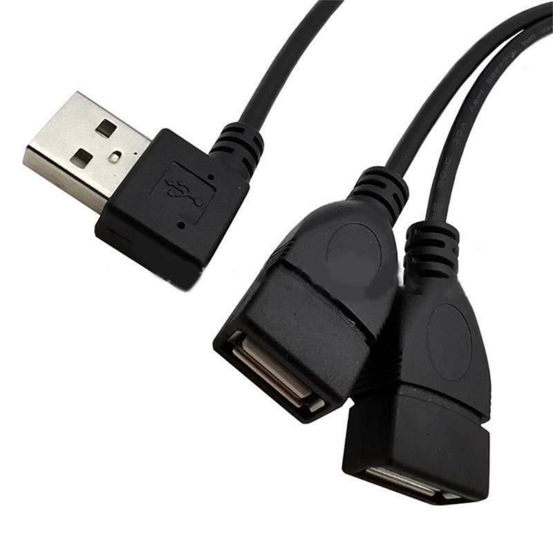 Portable USB Y Splitter USB Power Enhancer HUB Adapter 1 Male to 2 Female 30cm