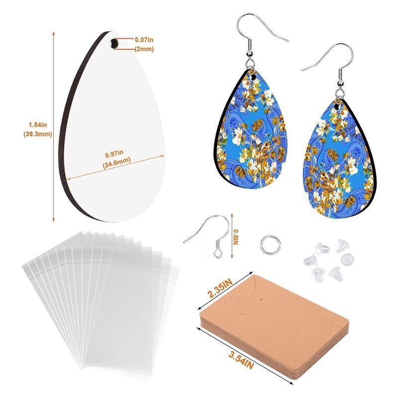 Blank MDF Sublimation Printing Earrings for Xmas Birthday Making DIY Craft 90x