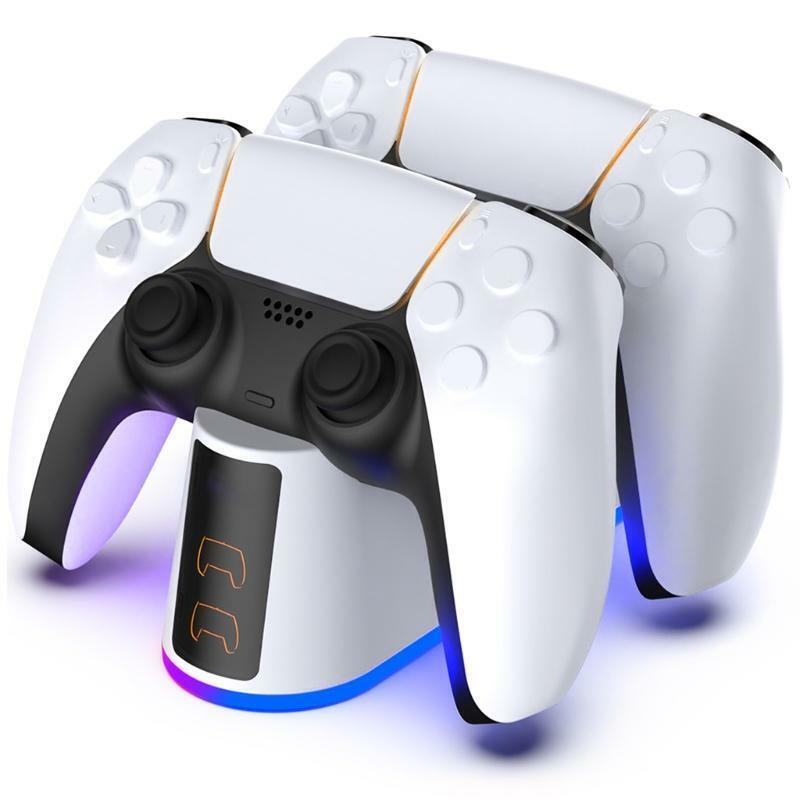 Game Handle Wireless Charging Stand 2 Slot Power Adapter Dock Charger for Ps5