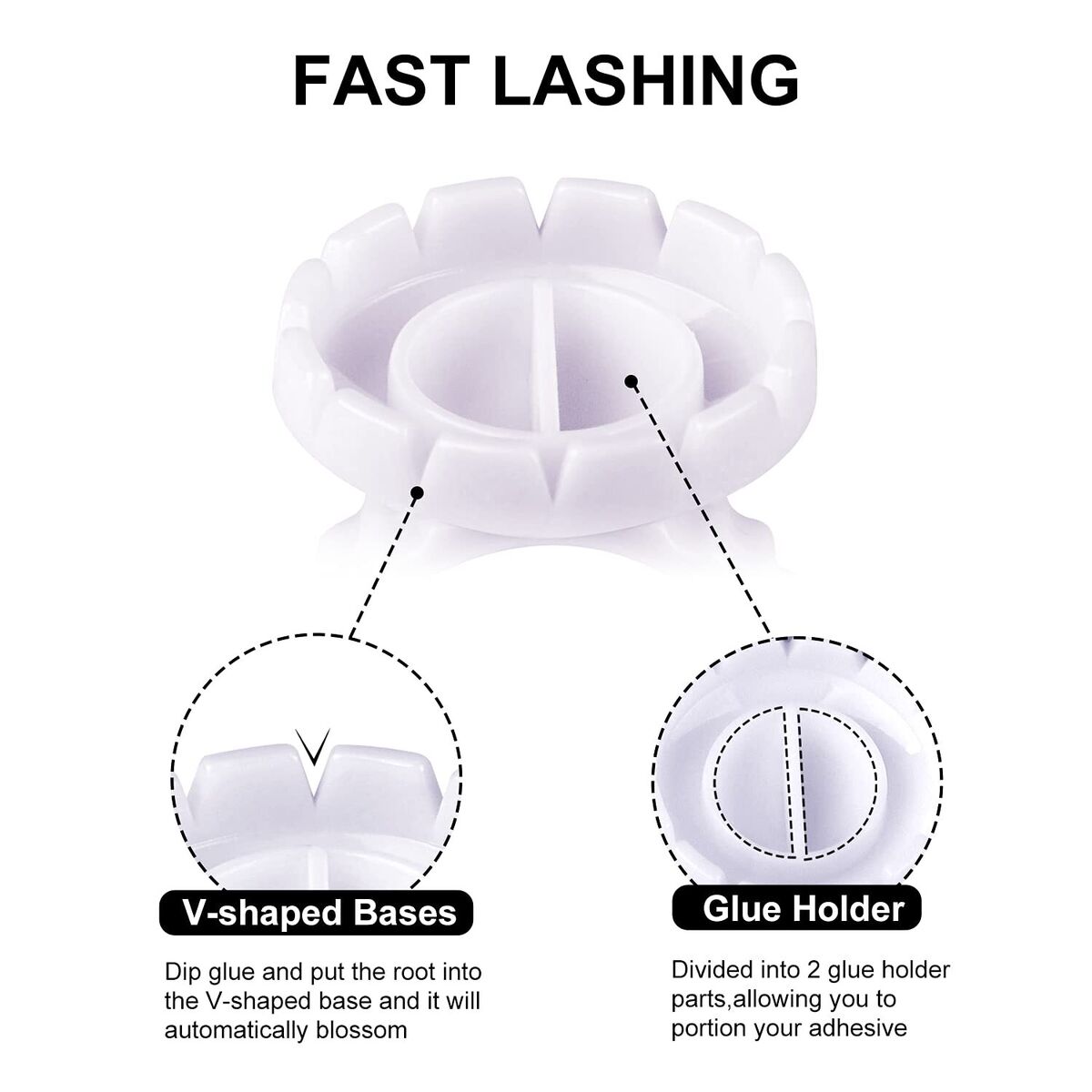 200PCS Tools Plastic Volume Blossom Glue Rings Lash Glue Glue Cups Disposable