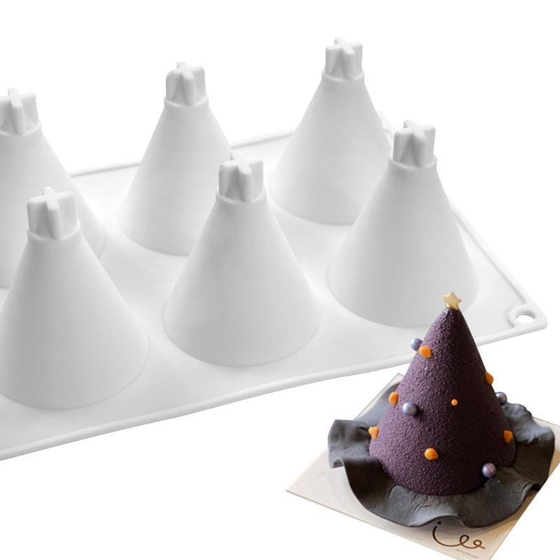 Chocolate Candy Mold Small Baking Mold Cake Topper Xmas Tree Shape for Decors