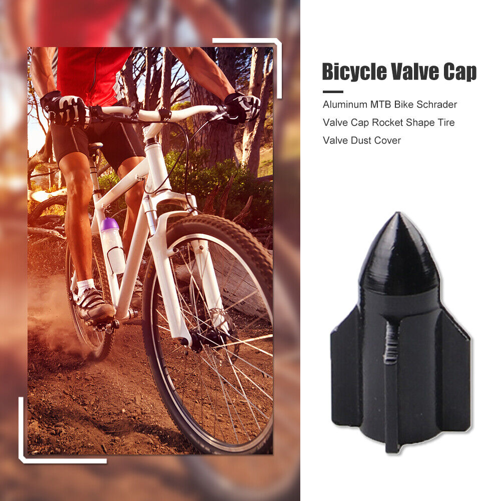Aluminum MTB Bike Schrader Valve Cap Rocket Shape Tire Valve Dust Cover
