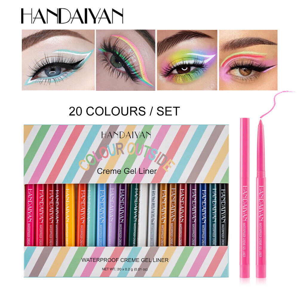 Handaiyan Colored Eyeliner Set Waterproof Eyeliner Pencil Long Lasting Kits
