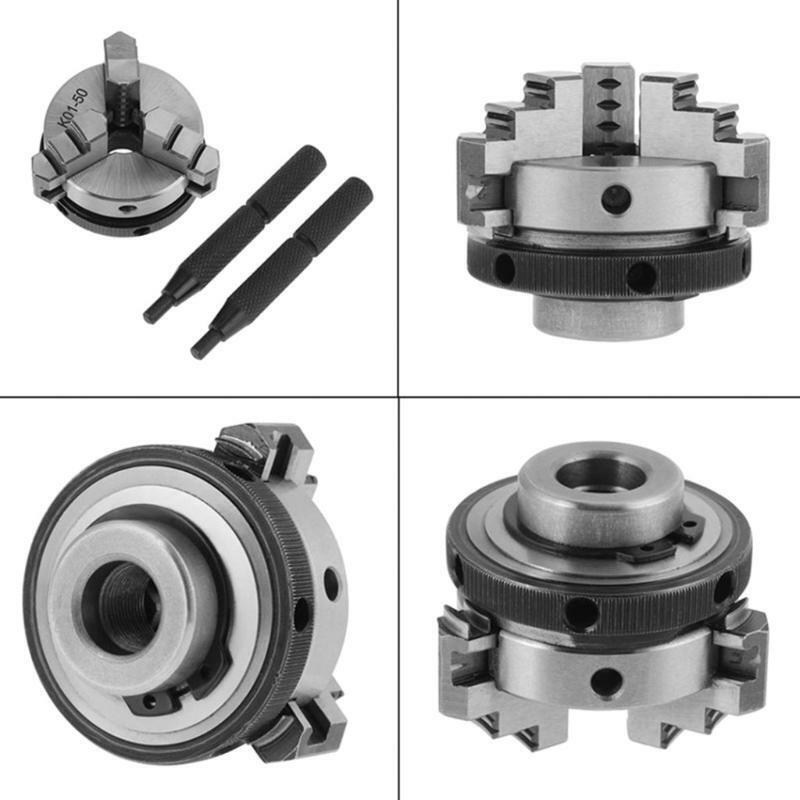 1pcs Mini 3 Jaw Lathe Chuck, K01-50 3 Jaw Woodworking Hand Chuck