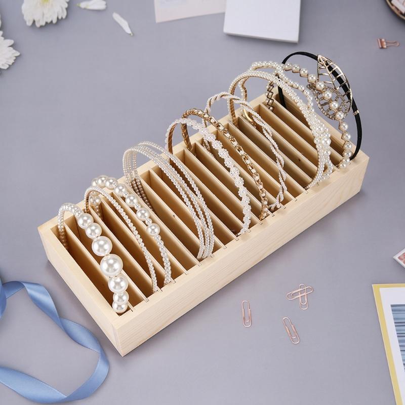 Wooden Headband Holder Hair Accessory Scrunchie Chains Bracelet Necklace Storage