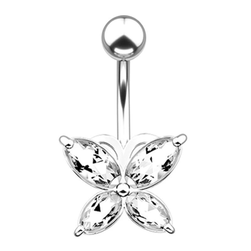 4Pcs/set Steel Stainless Steel Hollowed Out Crown Dumbbell Body Piercing Jewelry