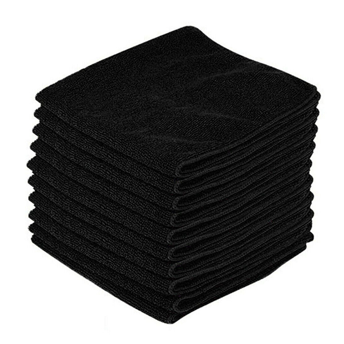 10pcs 30x30cm Microfiber Cloth Towel Rag for Wash Cleaning Window Screen Black