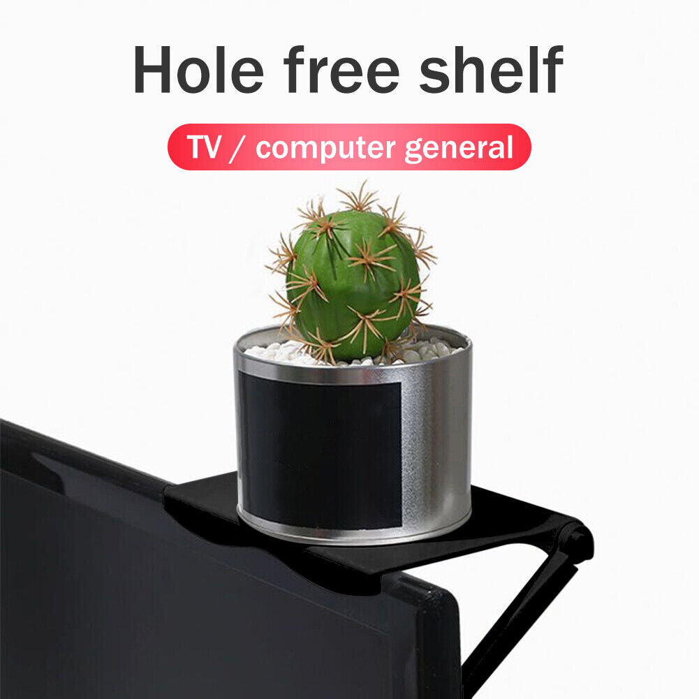 Foldable Adjustable Screen Top Shelf Computer Monitor Riser Stand (Black)